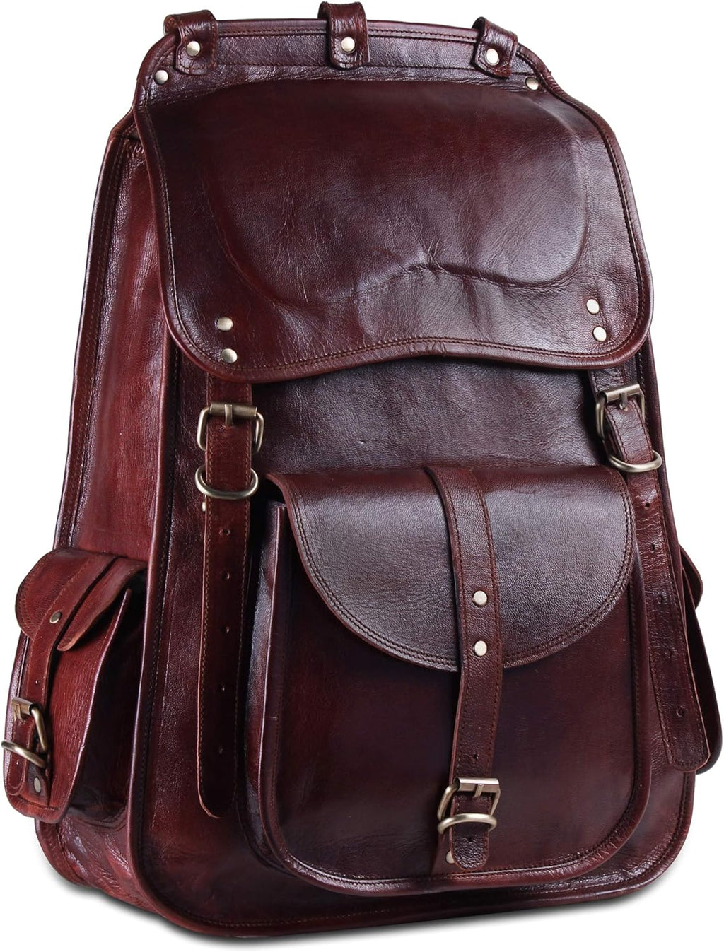Vintage Full Grain Leather Laptop Backpack E838037