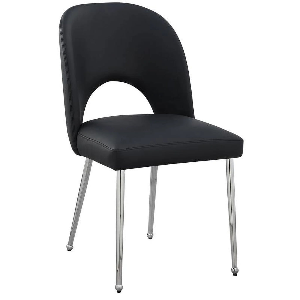 Black Vegan Leather Dining Chair N1257