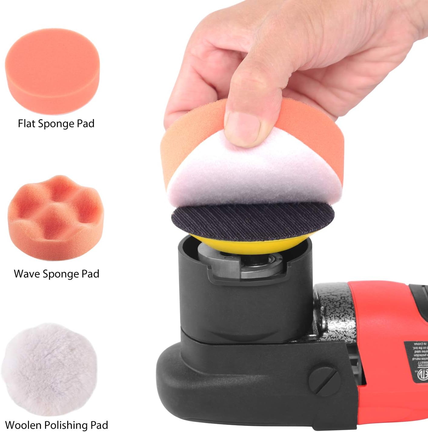 3-Inch Dual Action Car Polisher with 4 Foam & 1 Wool Pads M325