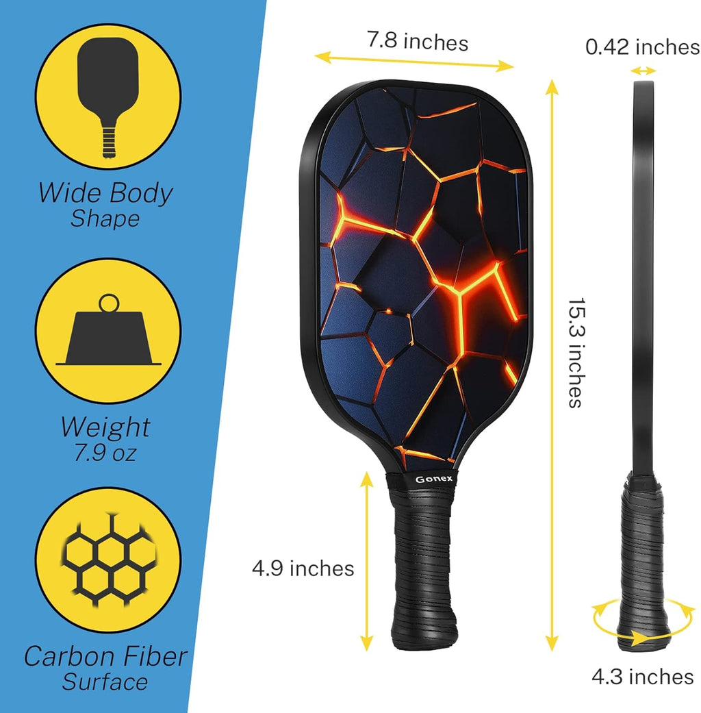 Graphite Pickleball Paddles Set of 2 with 4 Balls and Carry Bag G820994