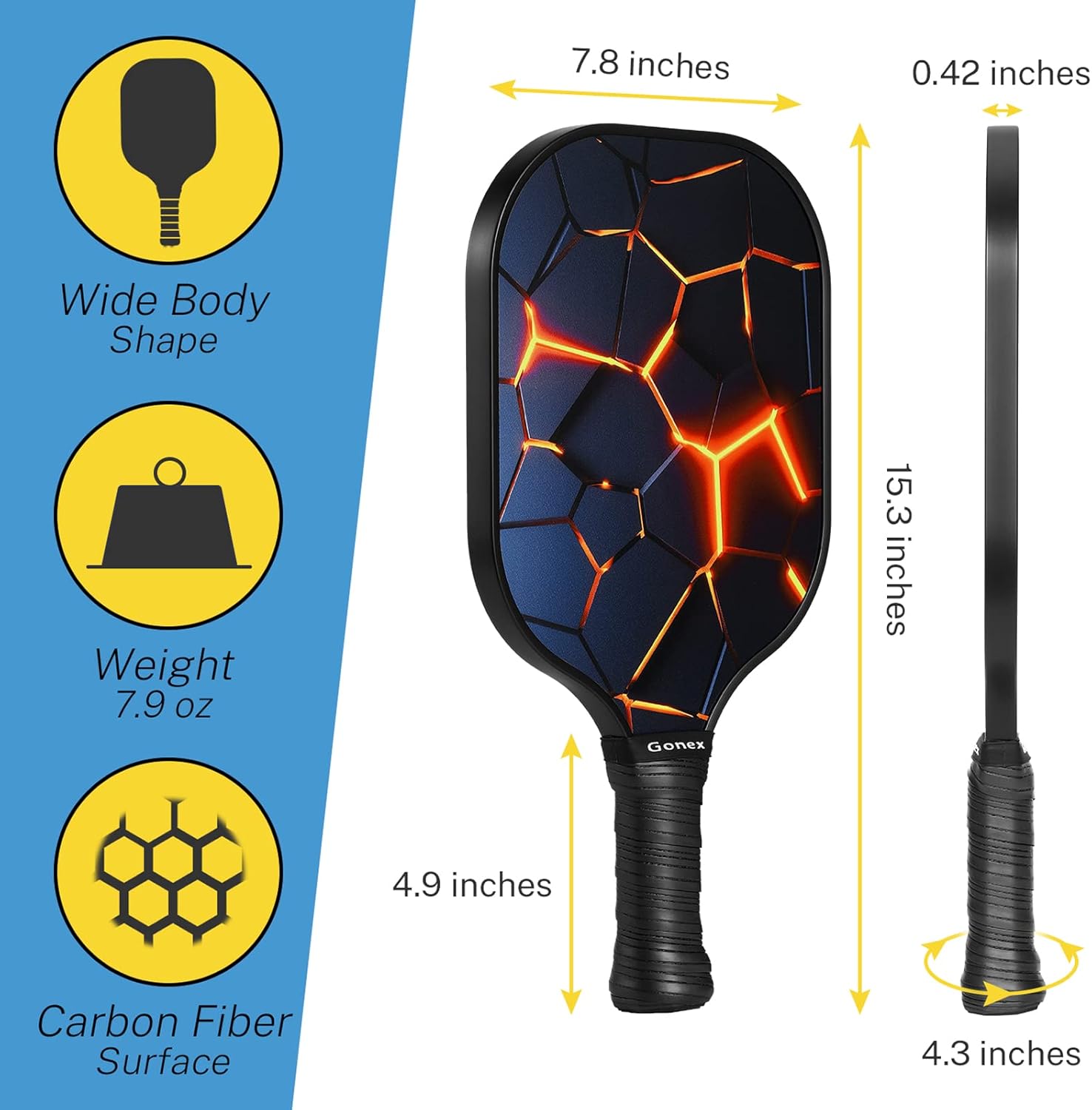 Graphite Pickleball Paddles Set of 2 with 4 Balls and Carry Bag G820994