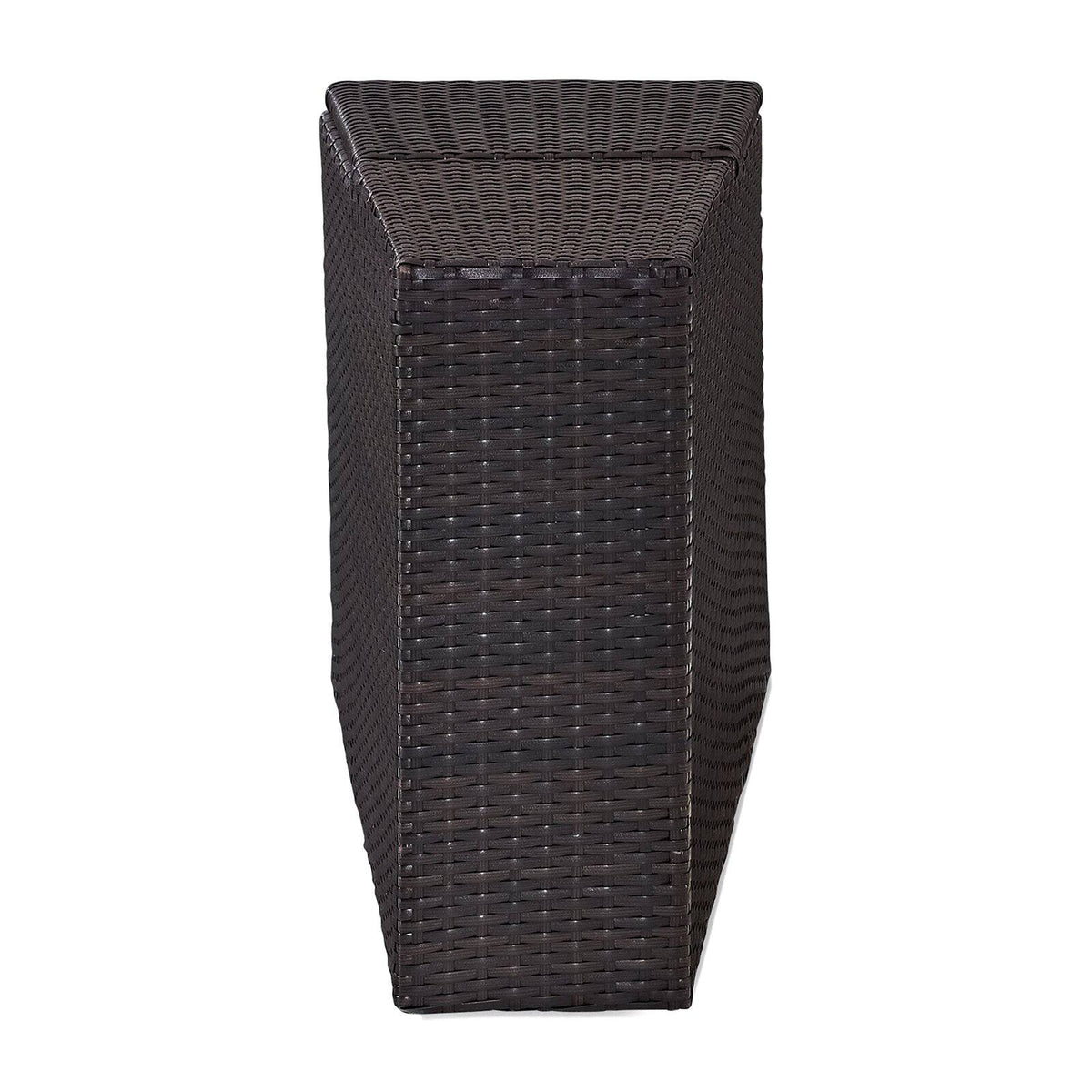 Brown Wicker Patio Arm End Table Y90097