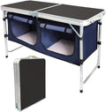 Black Folding Table with 3 Adjustable Height Legs Y8628