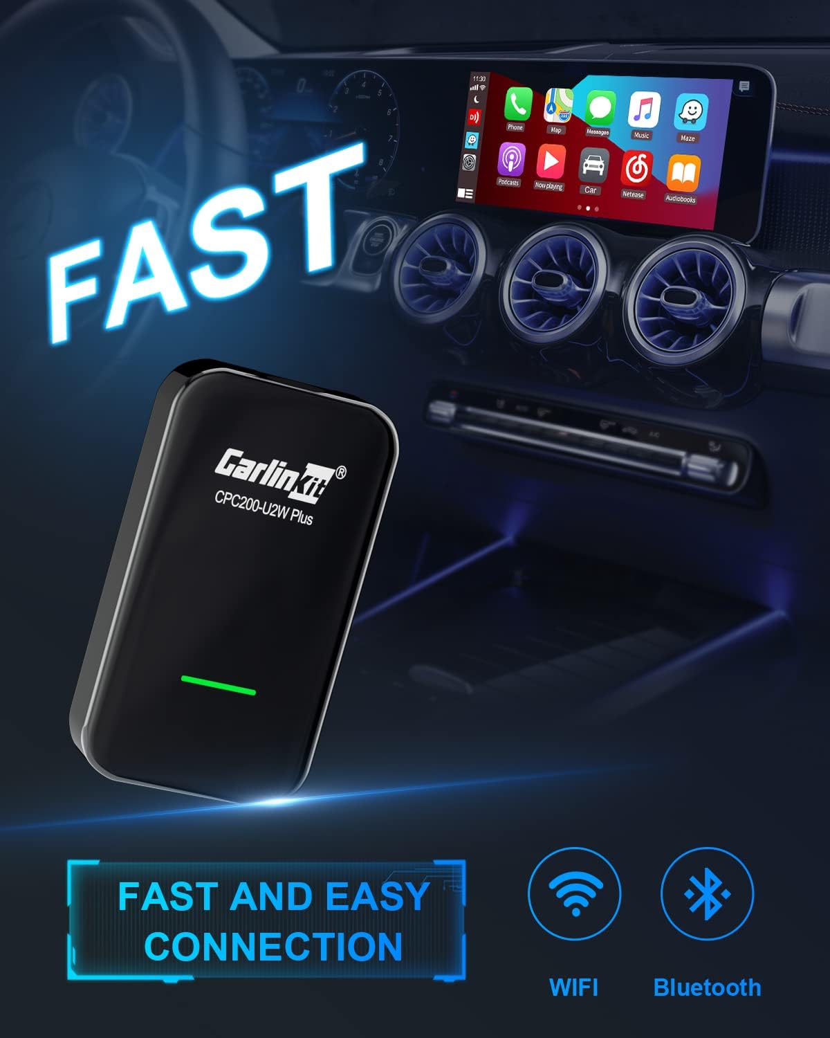 Wireless CarPlay Adapter with 2 USB Cables D194802
