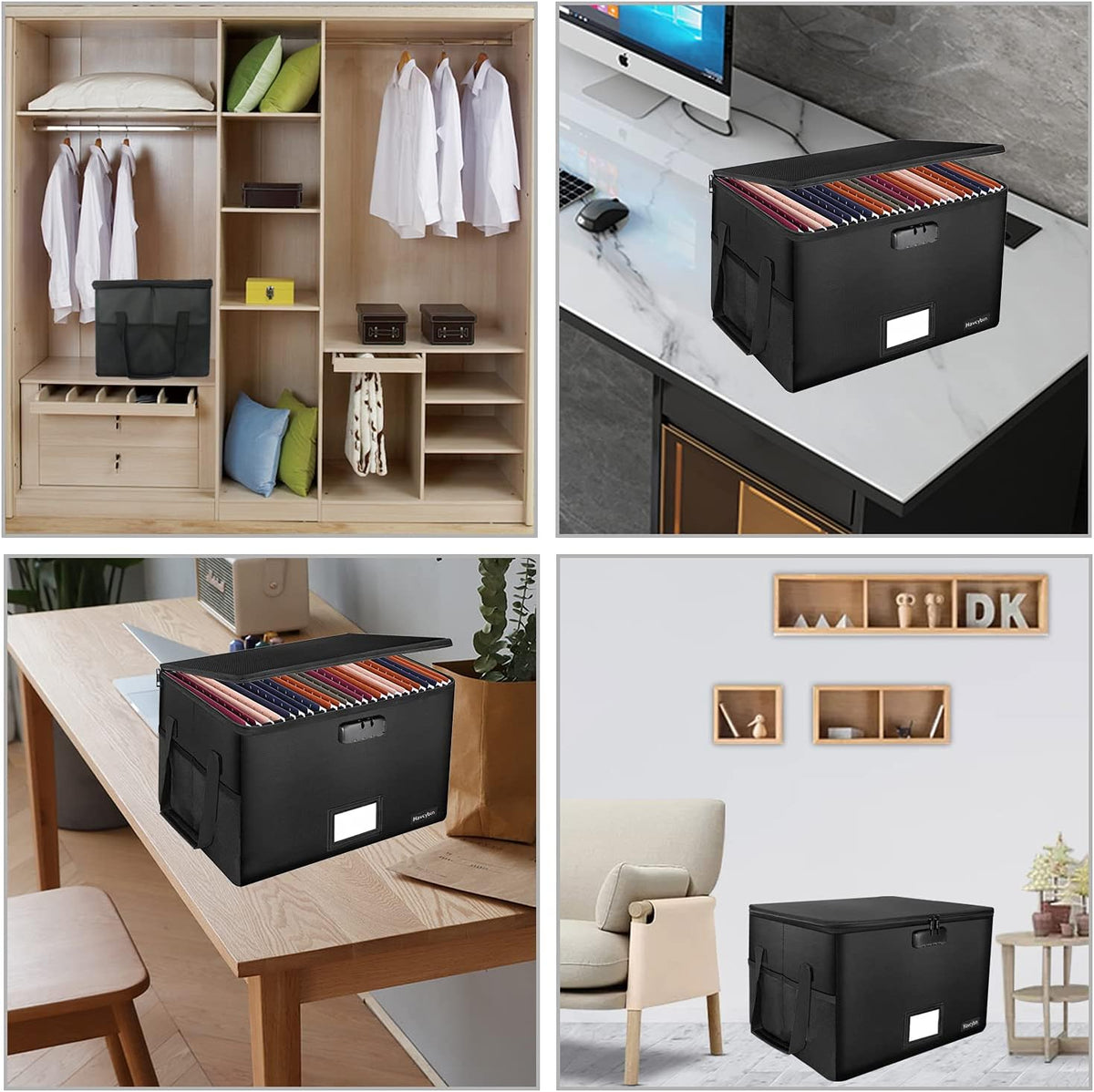 Fireproof File Storage Organizer Box with Lock, Pack of 2 H234