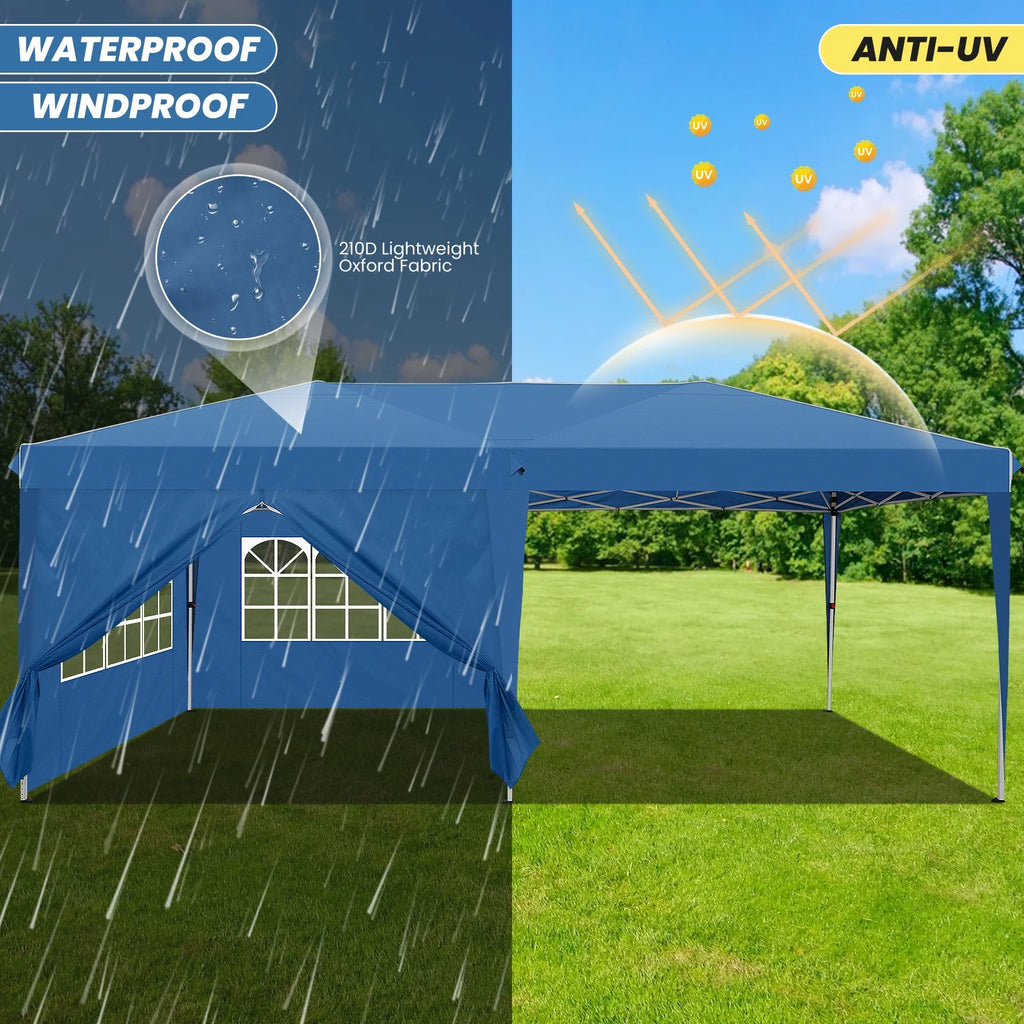 10'x20' Waterproof Commercial Pop up Canopy Tent with 4 Sandbags A4858