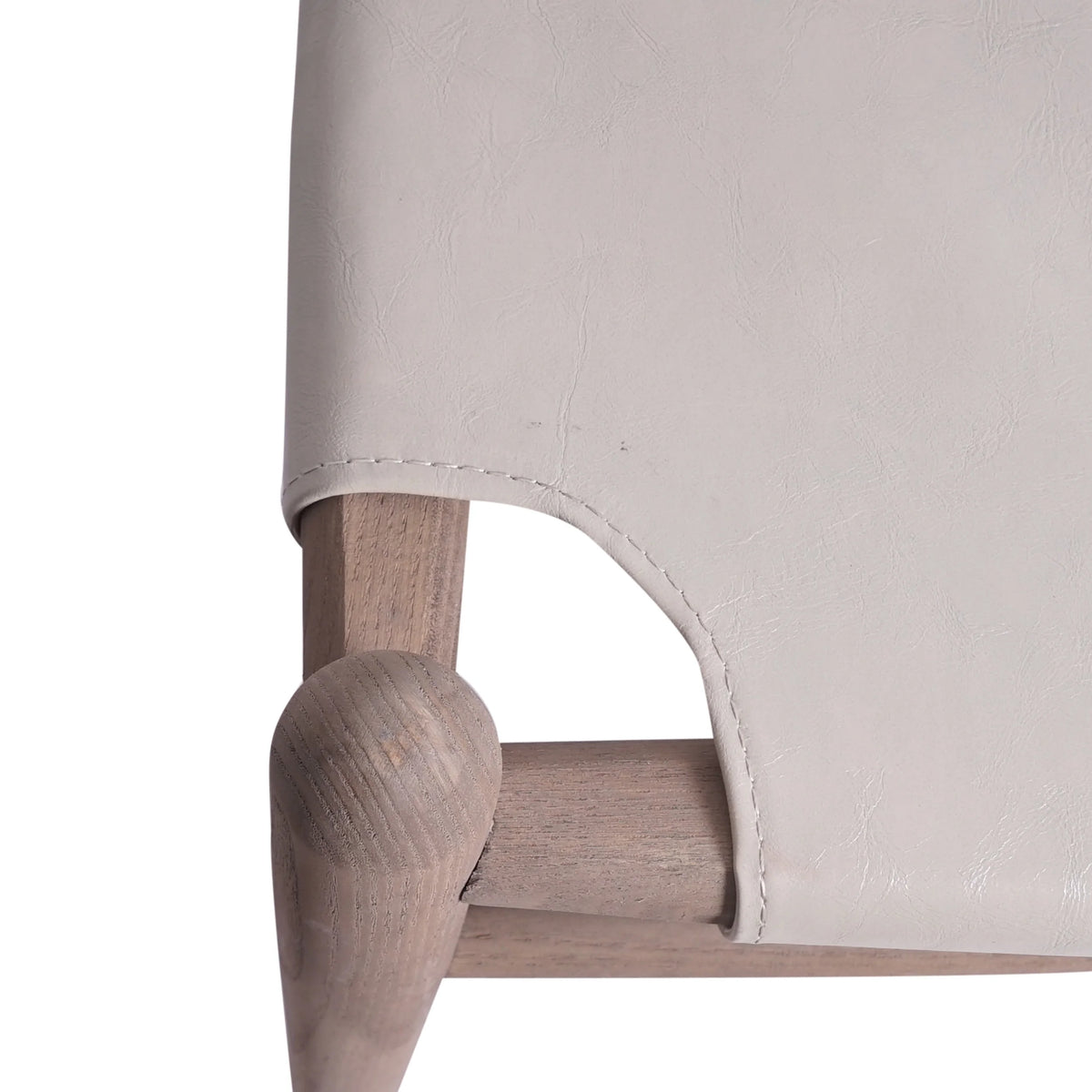 Tan Faux Leather and Wood Dining Chairs, Set of 4 C803