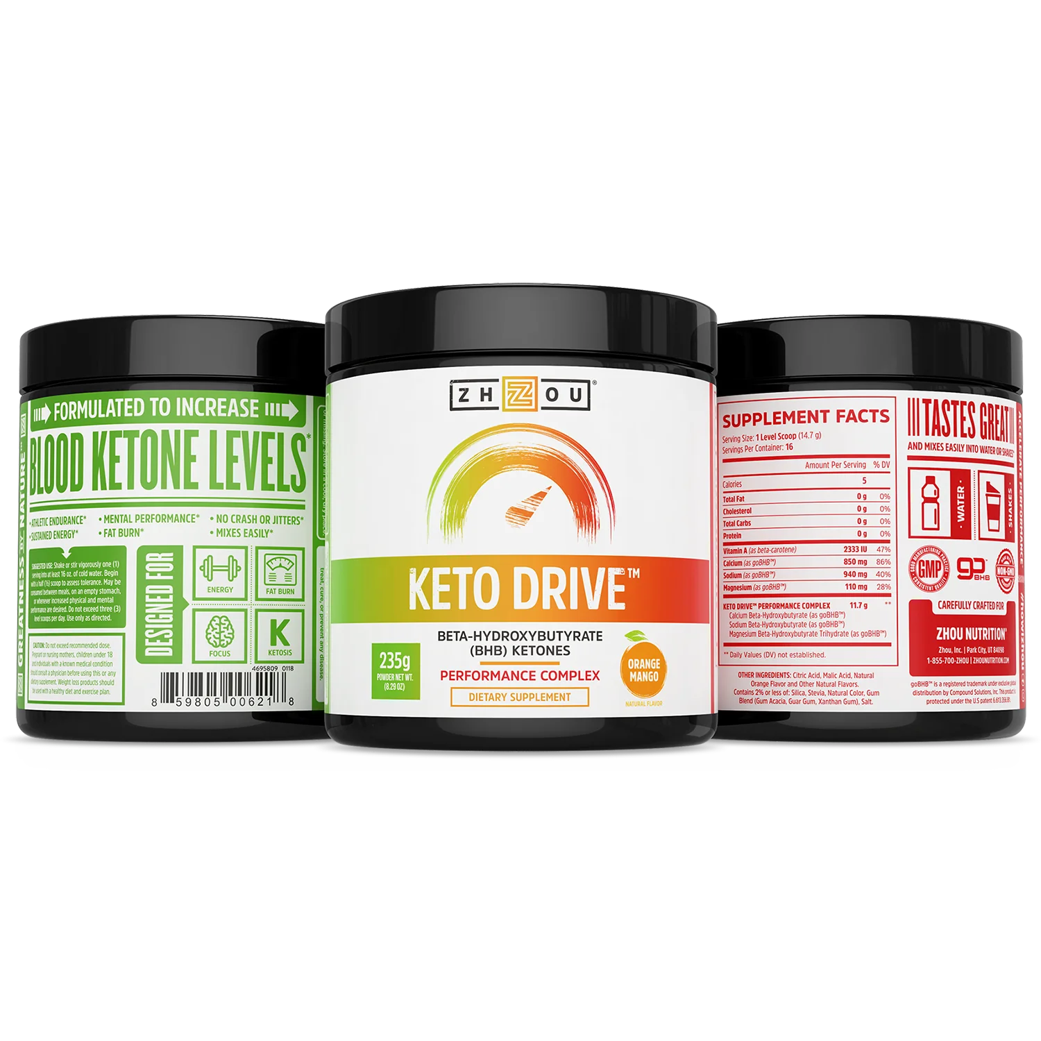 BHB Salts Orange Mango 16 Servings Ketone Complex M936