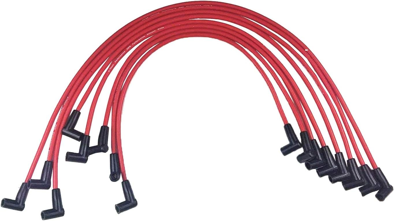 Red 8mm HEI Distributor and Spark Plug Wires Set W179338