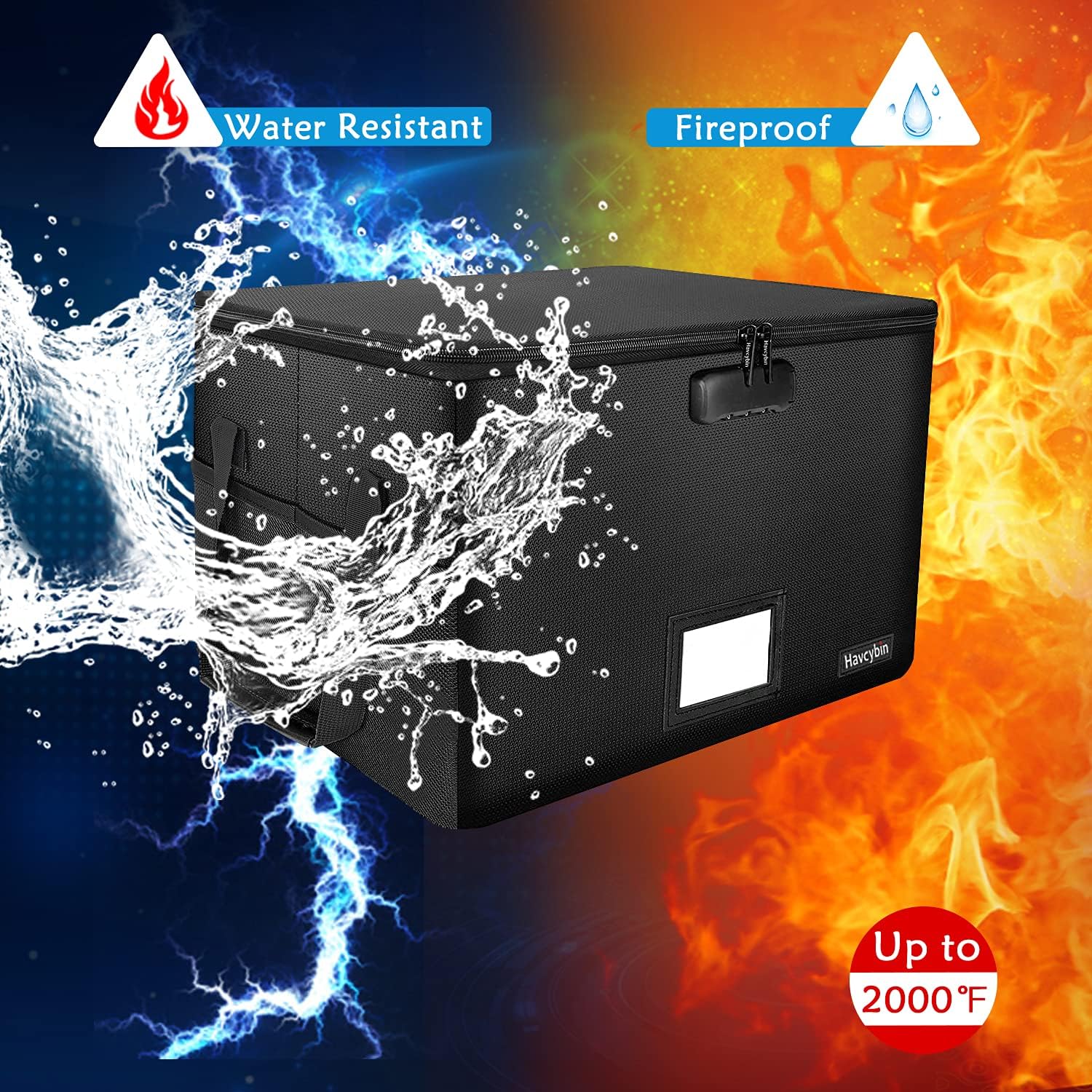 Fireproof File Storage Organizer Box with Lock, Pack of 2 H234
