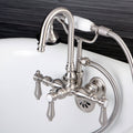 Satin Nickel Wall-Mount Claw Foot Tub Filler with Handshower T888