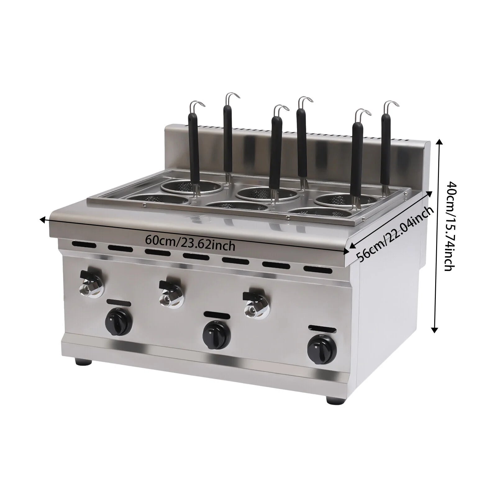 Commercial Pasta Cooker 6 Pots Stainless Noodle Boiler Machine B957001