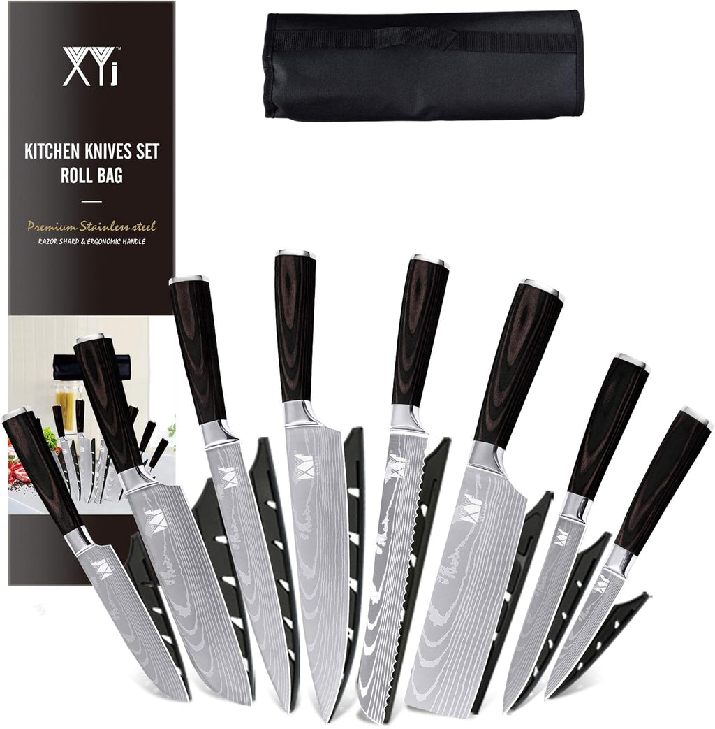 8 Piece Stainless Steel Chef Knife Set with Carry Case A5585