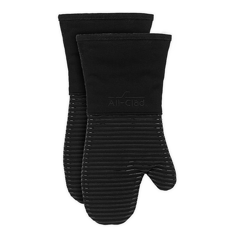 Black Silicone Oven Mitts (Set of 2) V33850