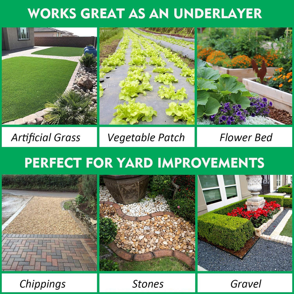 5oz Pro Weed Barrier Landscape Fabric, 3ft x 100ft, Black, Pack of 2 V20572