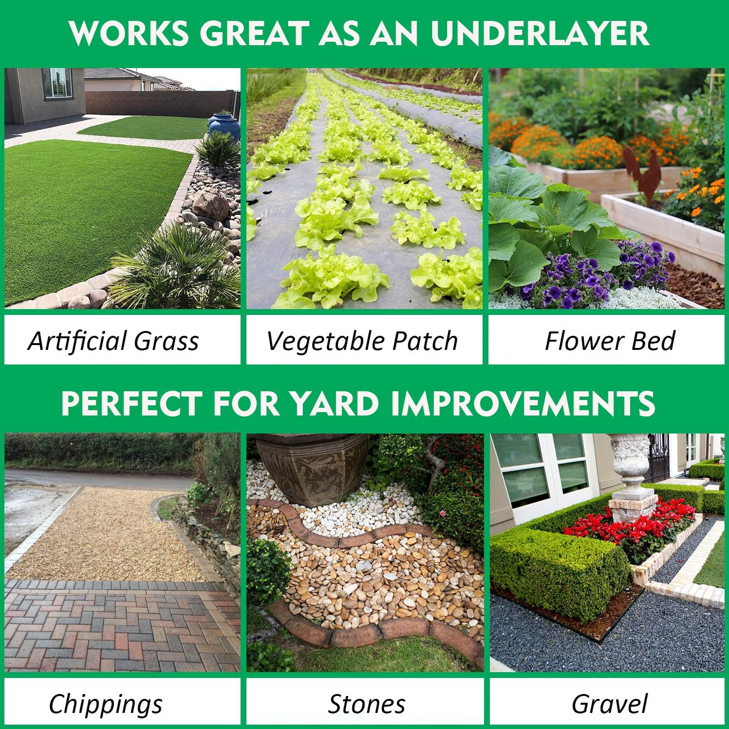 5oz Pro Weed Barrier Landscape Fabric, 3ft x 100ft, Black, Pack of 2 V20572