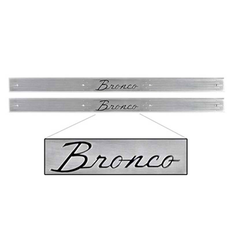 Door Sill Plates with Bronco Logo Billet Aluminum Pair Z900