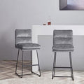 Mid-Century Modern Velvet Barstools Set of 2 M5399