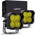 Yellow 3inch 2pcs 18W 3700K Led Pod Lights with Breather Q6414