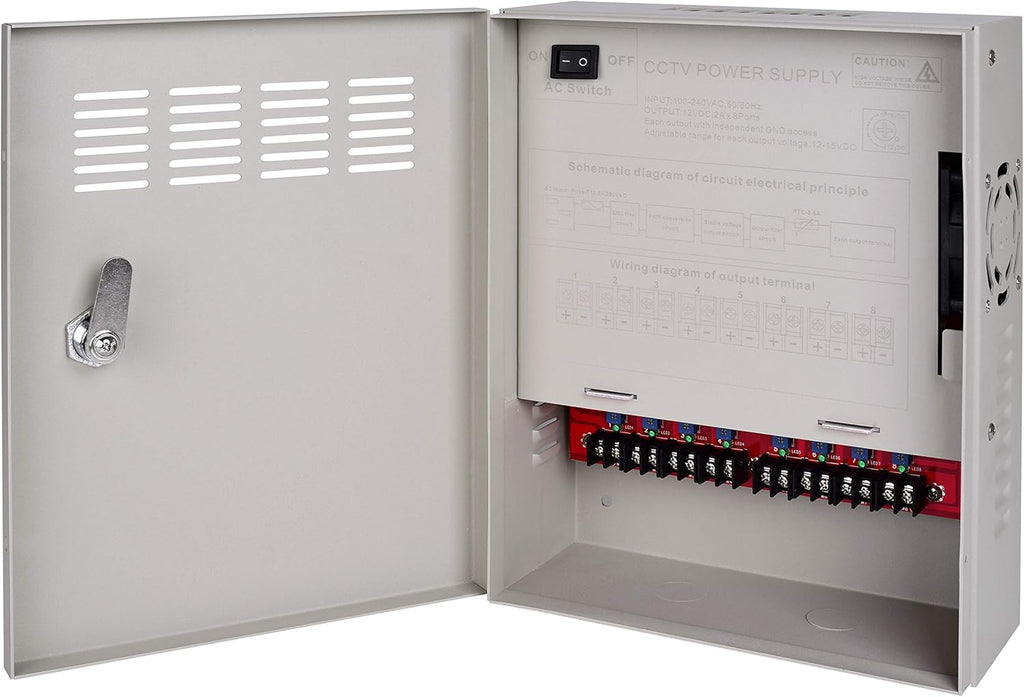 4K CCTV Power Supply 8 Channel 16 Amp Pack of 2 K516607