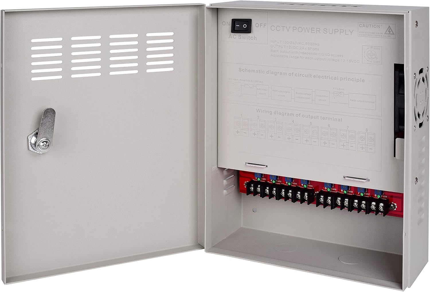 4K CCTV Power Supply 8 Channel 16 Amp Pack of 2 K516607