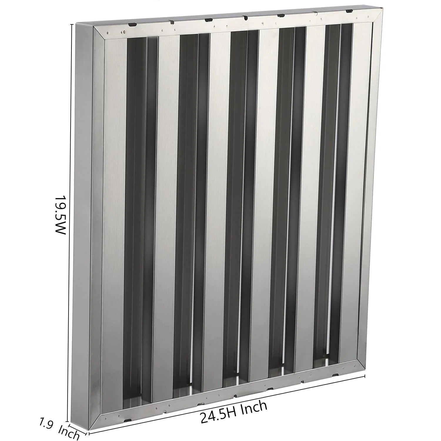 Commercial Hood Filters 19.5W x 24.5H Inch, 430 Stainless Steel, Pack of 6 A46215
