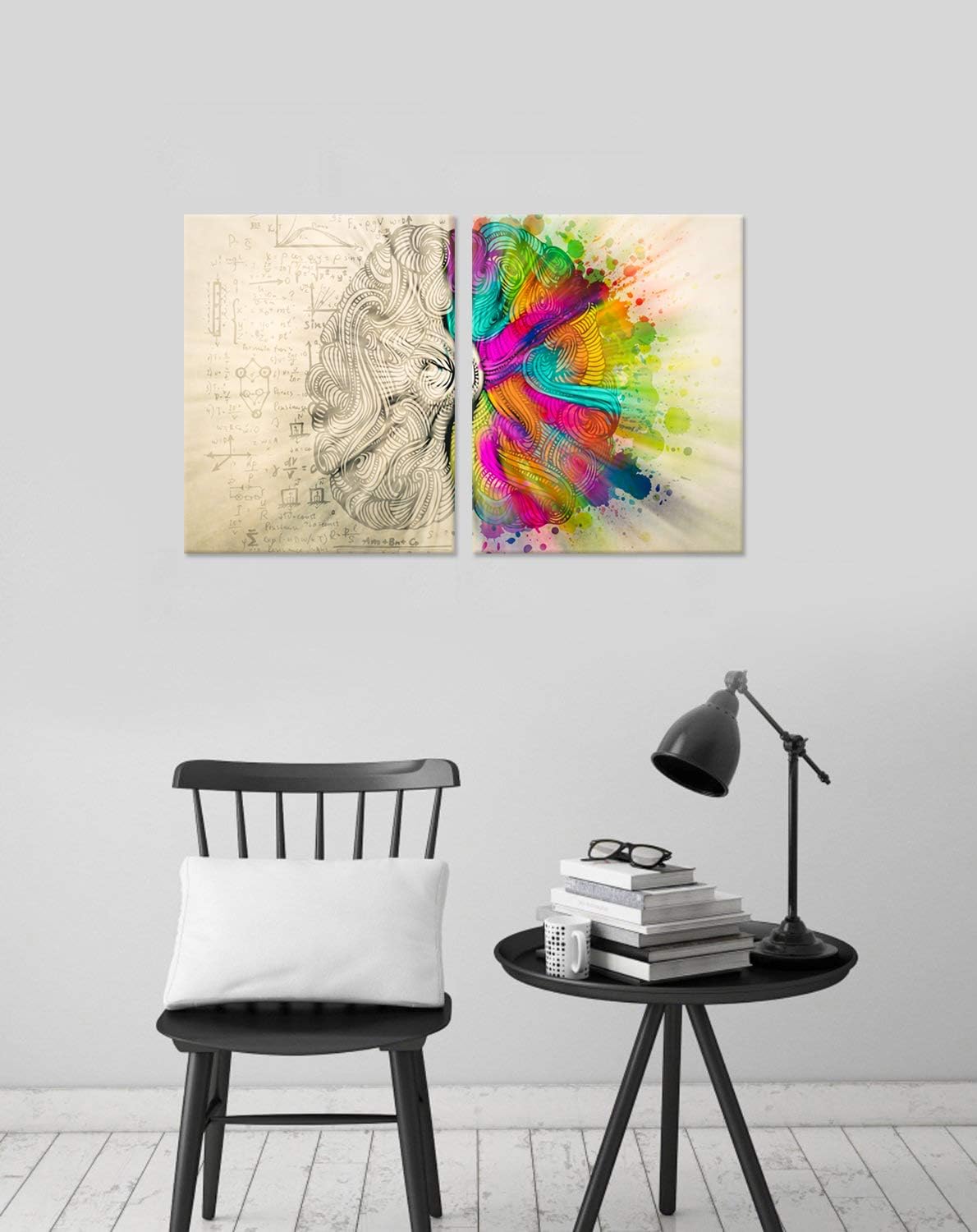 Modern Abstract Canvas Wall Art 2 Panel Set Stretched and Framed Ready to Hang 16''x20''x2pcs Y72583