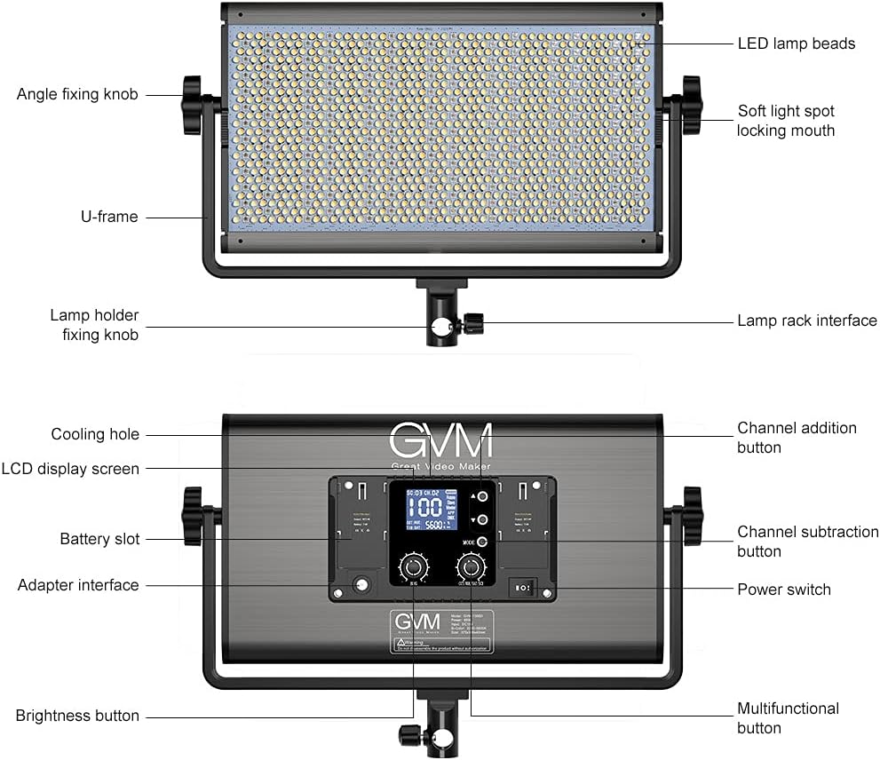 RGB LED Video Light 2 Packs 1128 Led Beads Q1899