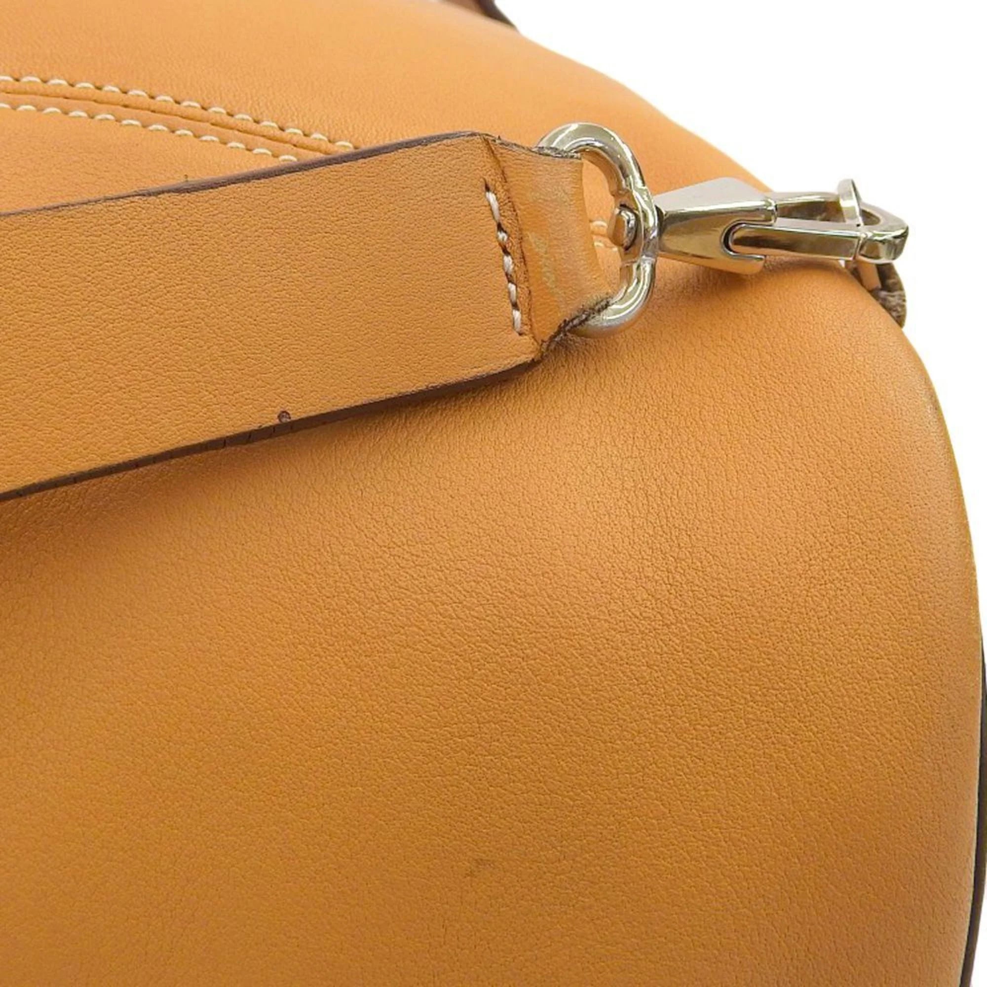 Camel Leather Drawstring Backpack H9412