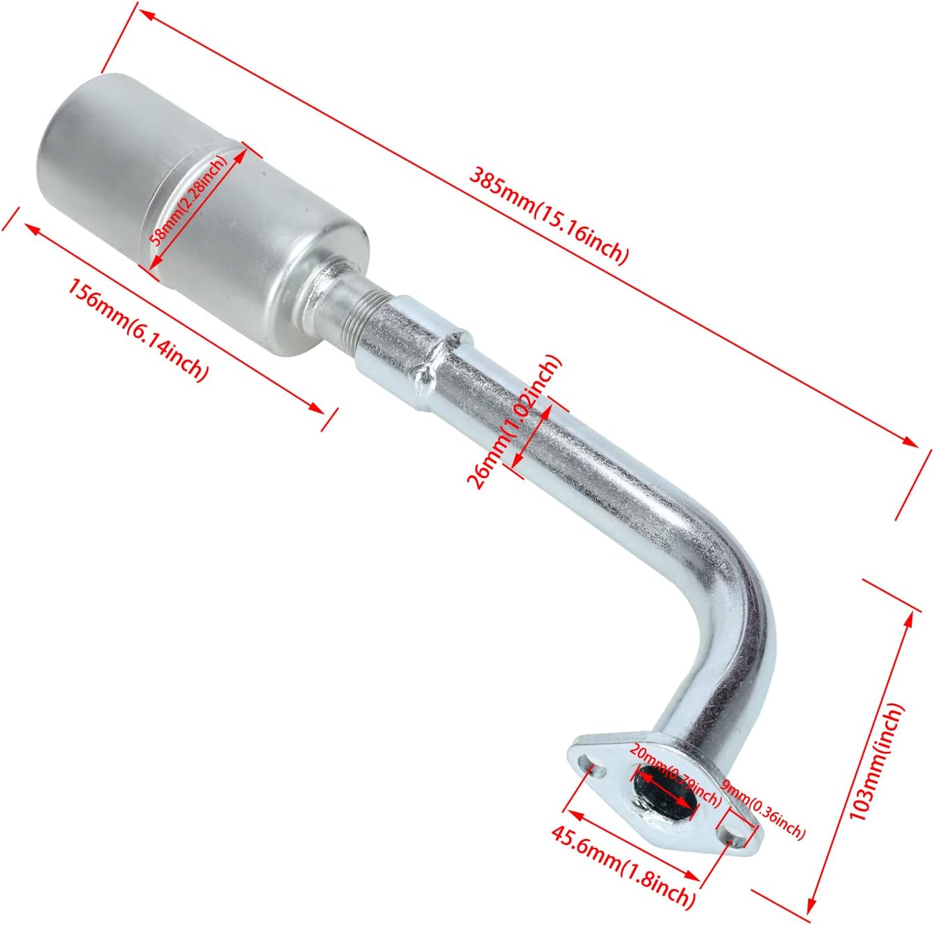 Upgrade Exhaust Pipe Muffler Jet Kit with Heat Shield for 212cc 196cc 6.5hp Go Kart Engine Mini Bike Pack of 2 X1977