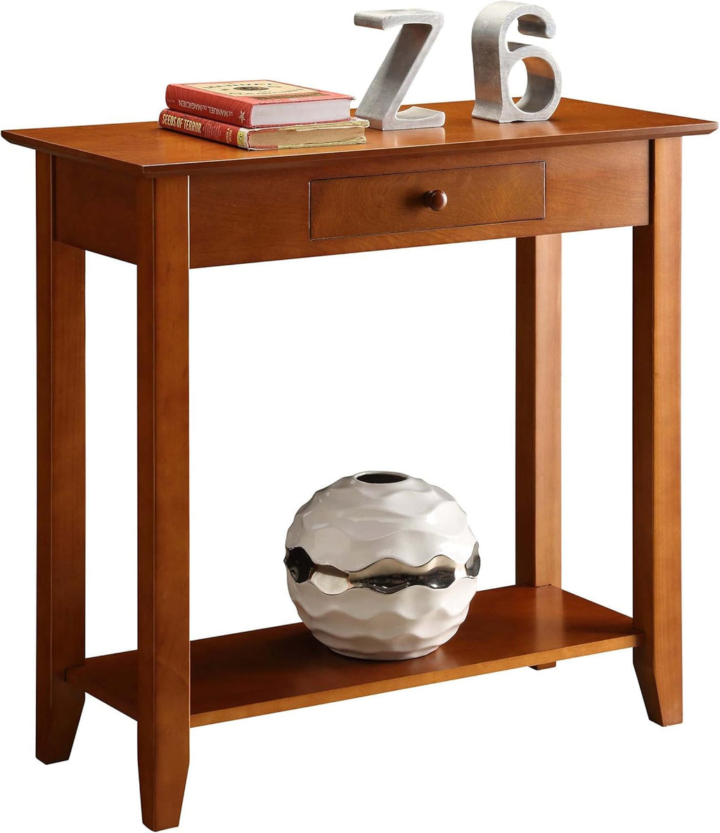 Cherry Hall Table with Drawer and Shelf R87028