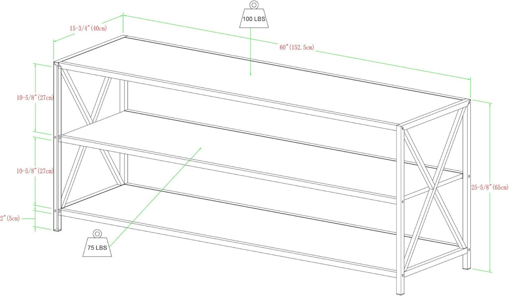 60 Inch Rustic Oak and White Wood Metal Bookcase E847378
