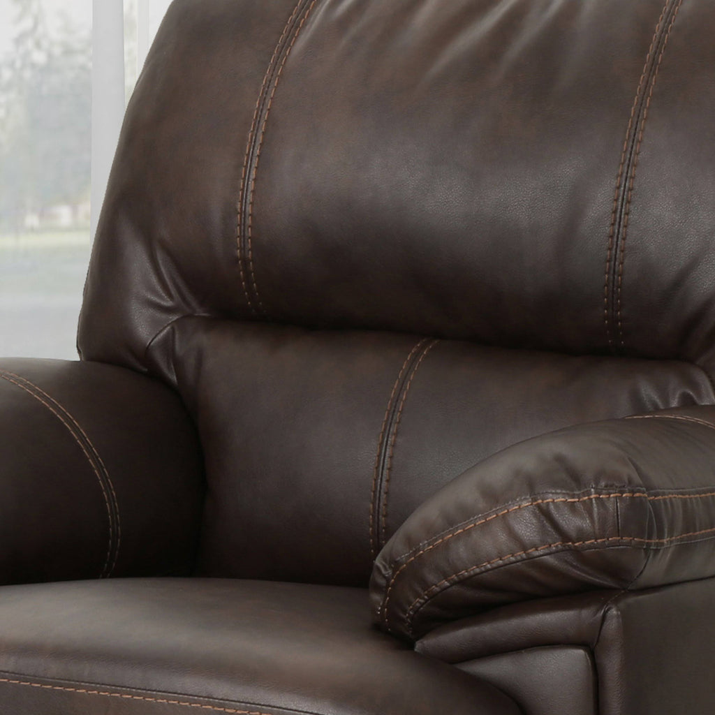 Light Grey Leather Swivel Power Recliner H437226