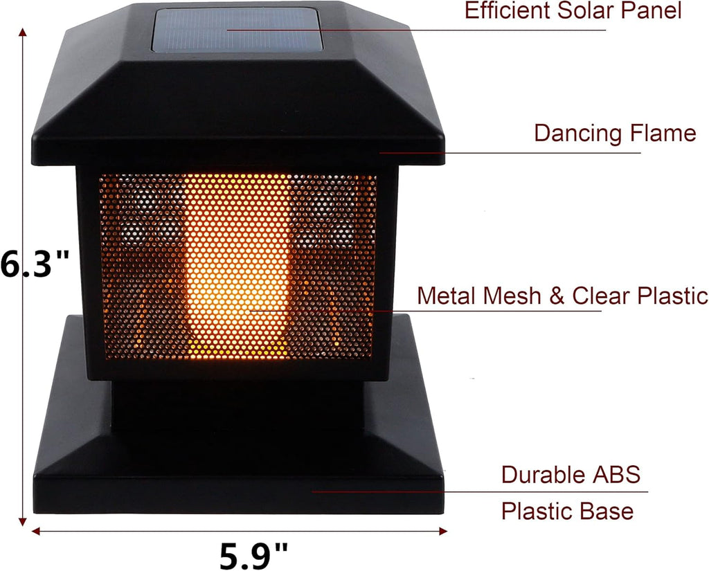 6 Pack Solar Flame Post Lights M822
