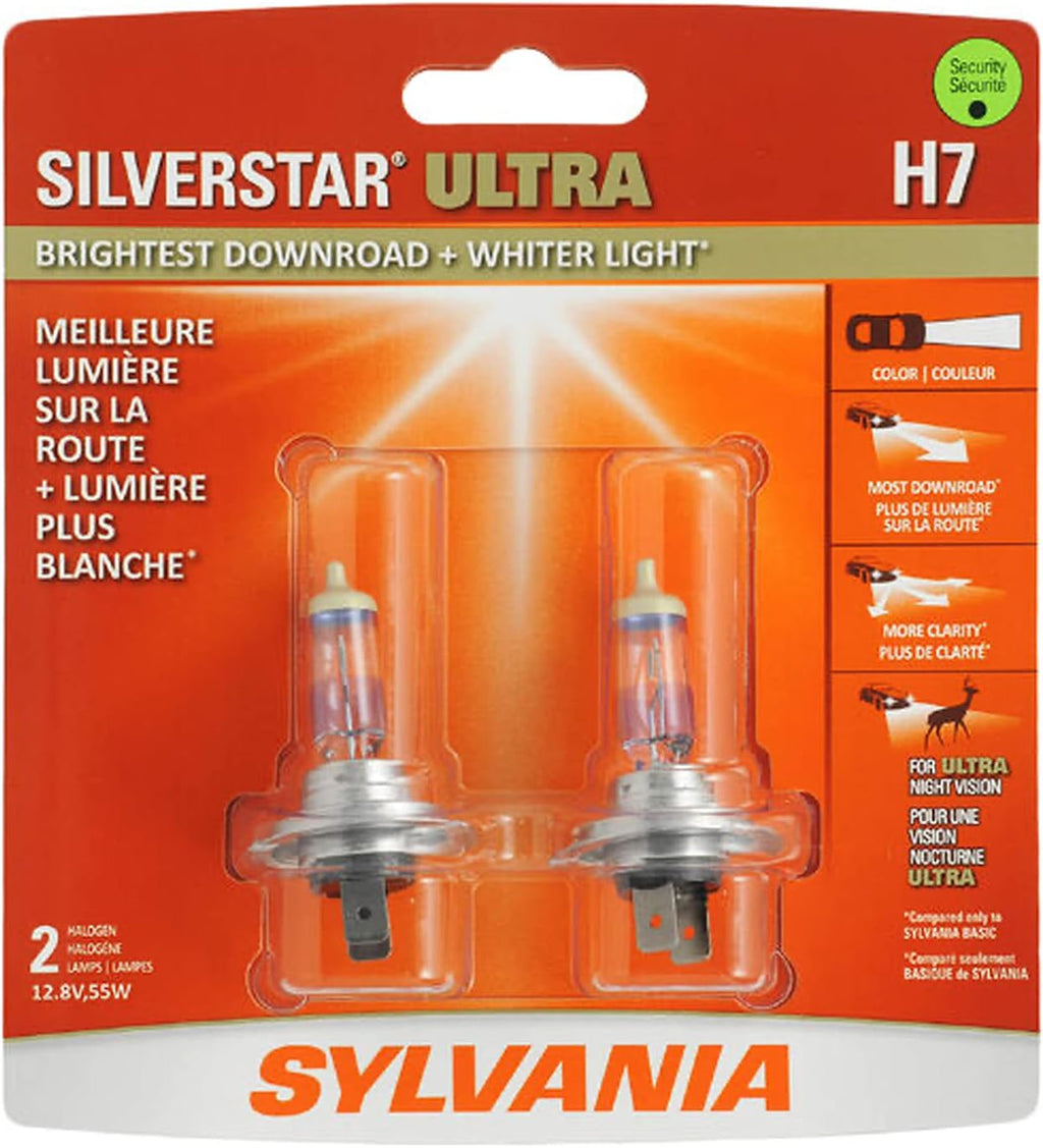 H7 High Performance Halogen Headlight Bulbs with Alloy Coating, White (2 Pack) M53162