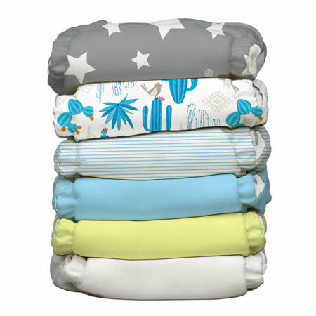 6 Diapers 12 Inserts One Size Hybrid AIO E414879