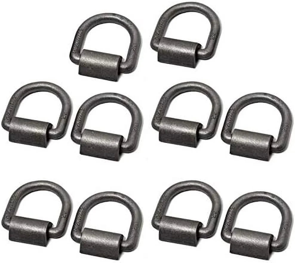 18000 Lbs Weld-On D-Ring Anchor Flatbed Truck Trailer Ratchet Strap Cargo Tie Down (10) Y1784