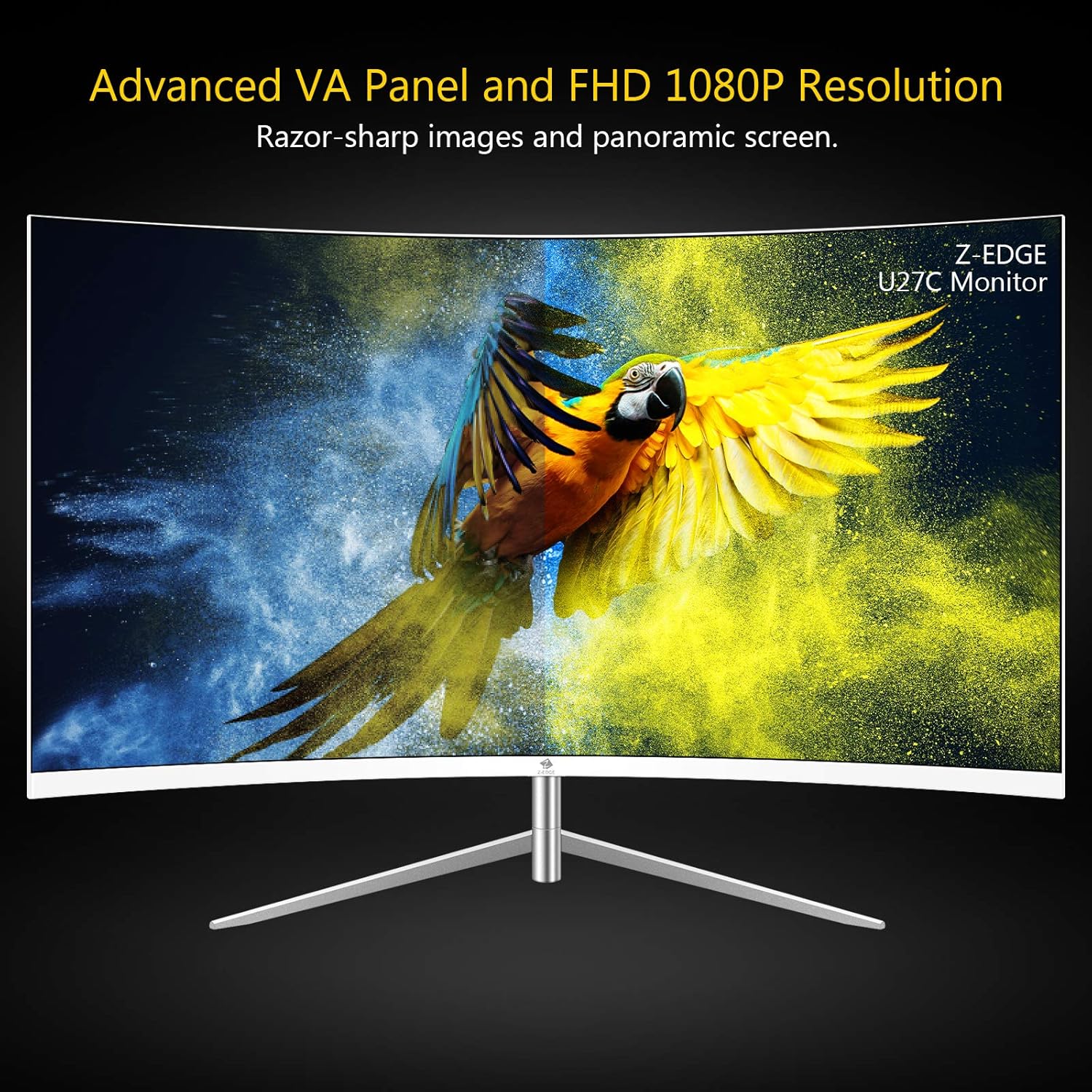 27-inch Curved Gaming Monitor, Full HD 1080P LED, 75Hz Refresh Rate, Built-in Speakers, VGA+HDMI A593026