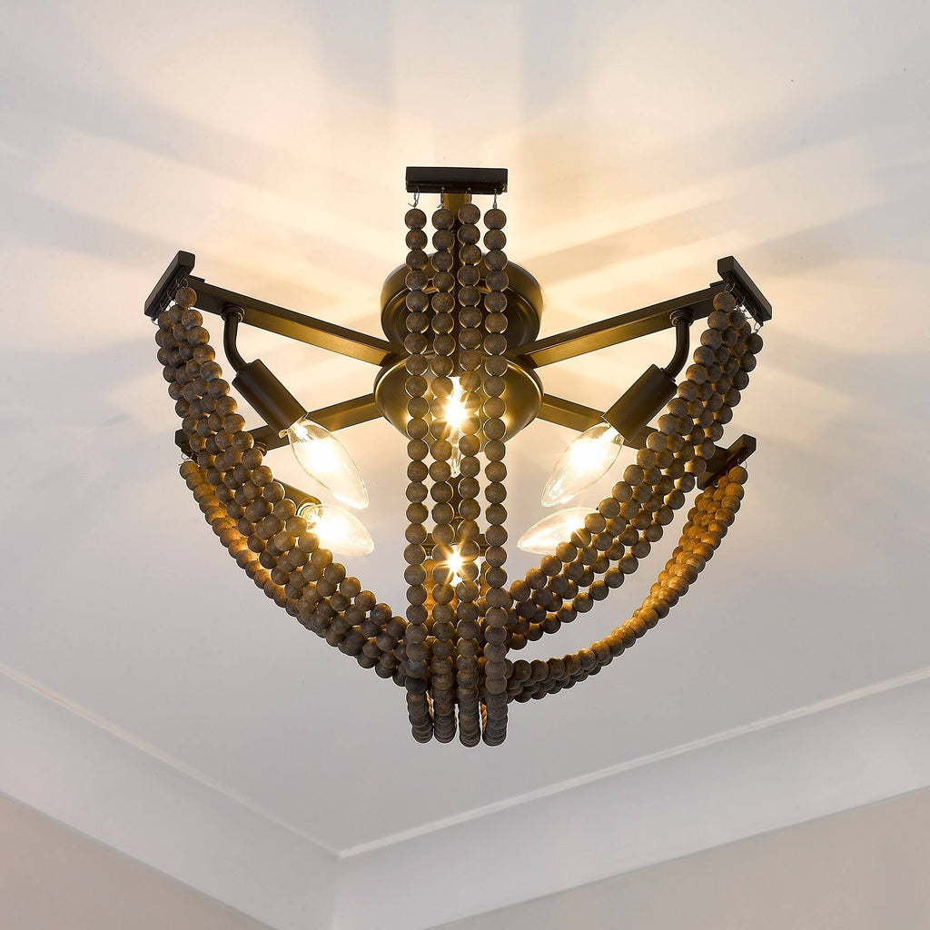 6 Light Semi-Flush Matte Black U10541