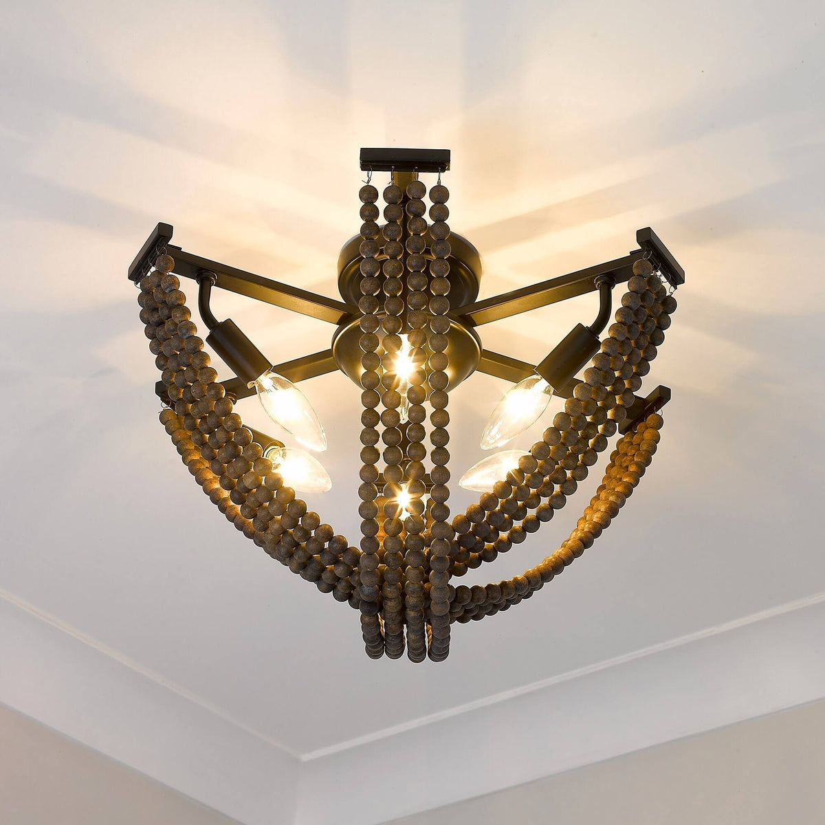 6 Light Semi-Flush Matte Black U10541