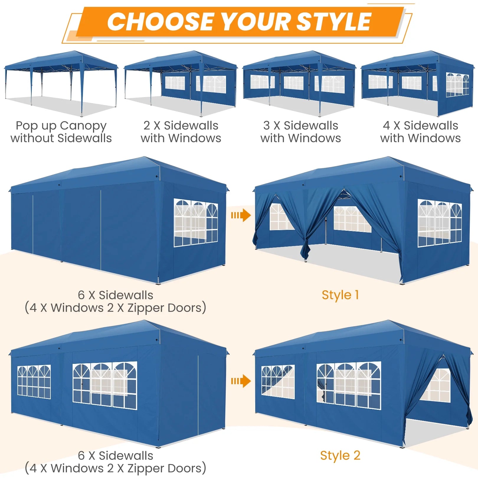 10'x20' Waterproof Commercial Pop up Canopy Tent with 4 Sandbags A4858