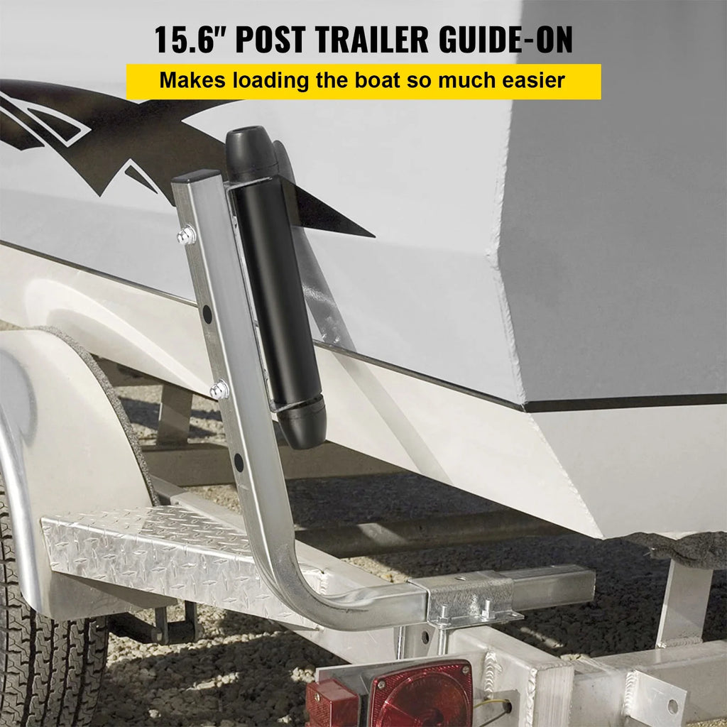 Galvanized Steel Boat Trailer Guide with Rubber Rollers, 15.6", One Pair I378434