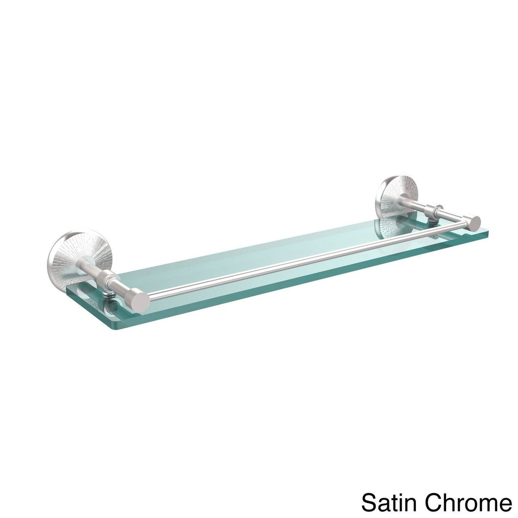 Matte Black 22 inch Tempered Glass Shelf with Gallery Rail N93915