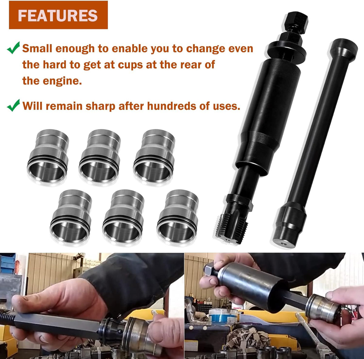 Injector Sleeve Cup Removal Installation Tool with Parts Kit for CAT 3126 C7 C9 HUEI Injectors J598