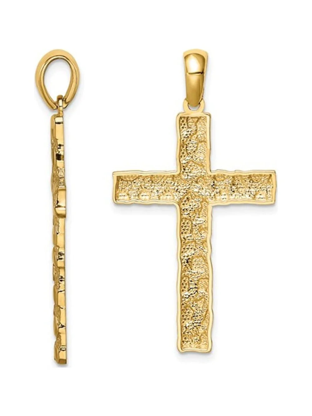 10K Yellow Gold Cross Pendant Necklace with Chain R9038