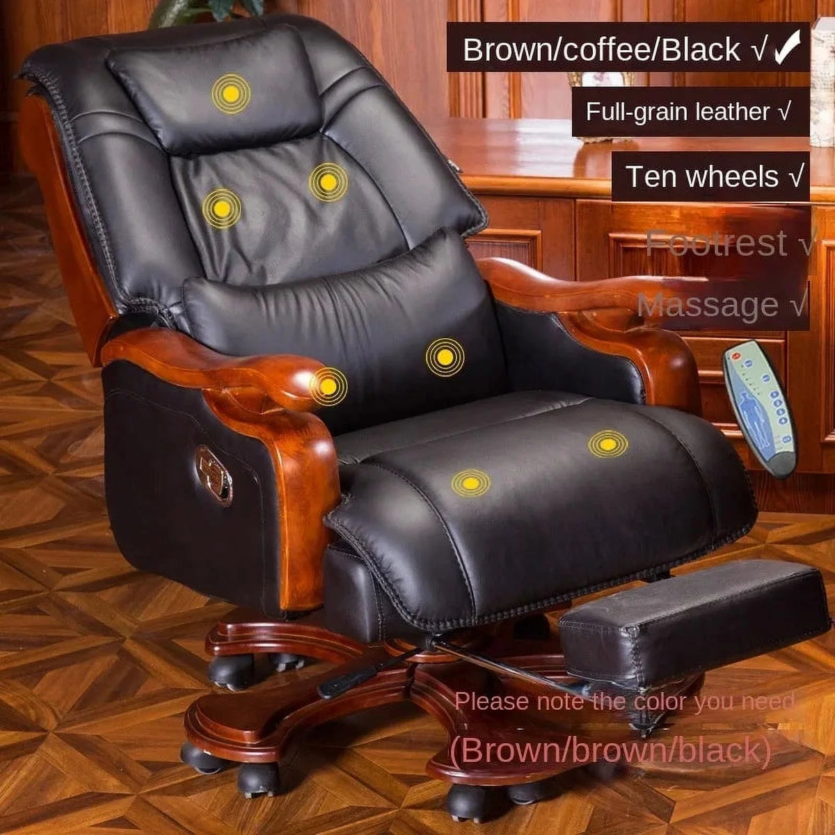 Leather Swivel Recliner Chair with Footrest X95557