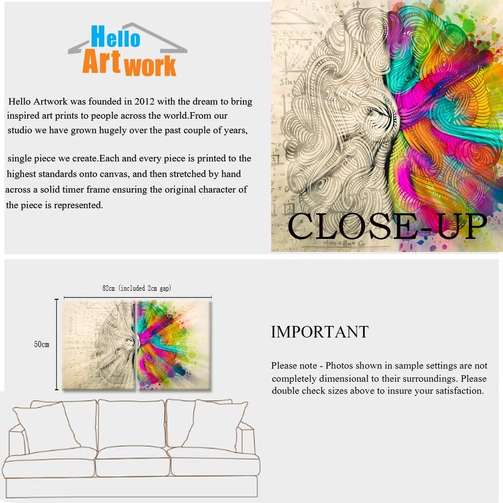 Modern Abstract Canvas Wall Art 2 Panel Set Stretched and Framed Ready to Hang 16''x20''x2pcs Y72583