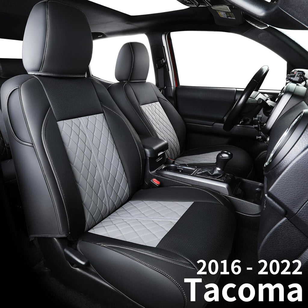 Black Water Proof Faux Leather Seat Covers for Tacoma Crew Cab T89329