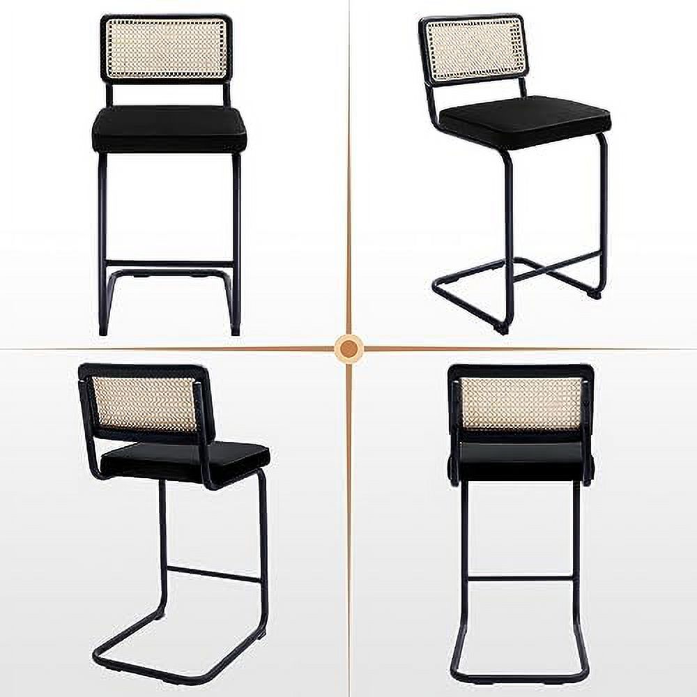 Black Velvet Counter Height Barstools Set of 2 K202