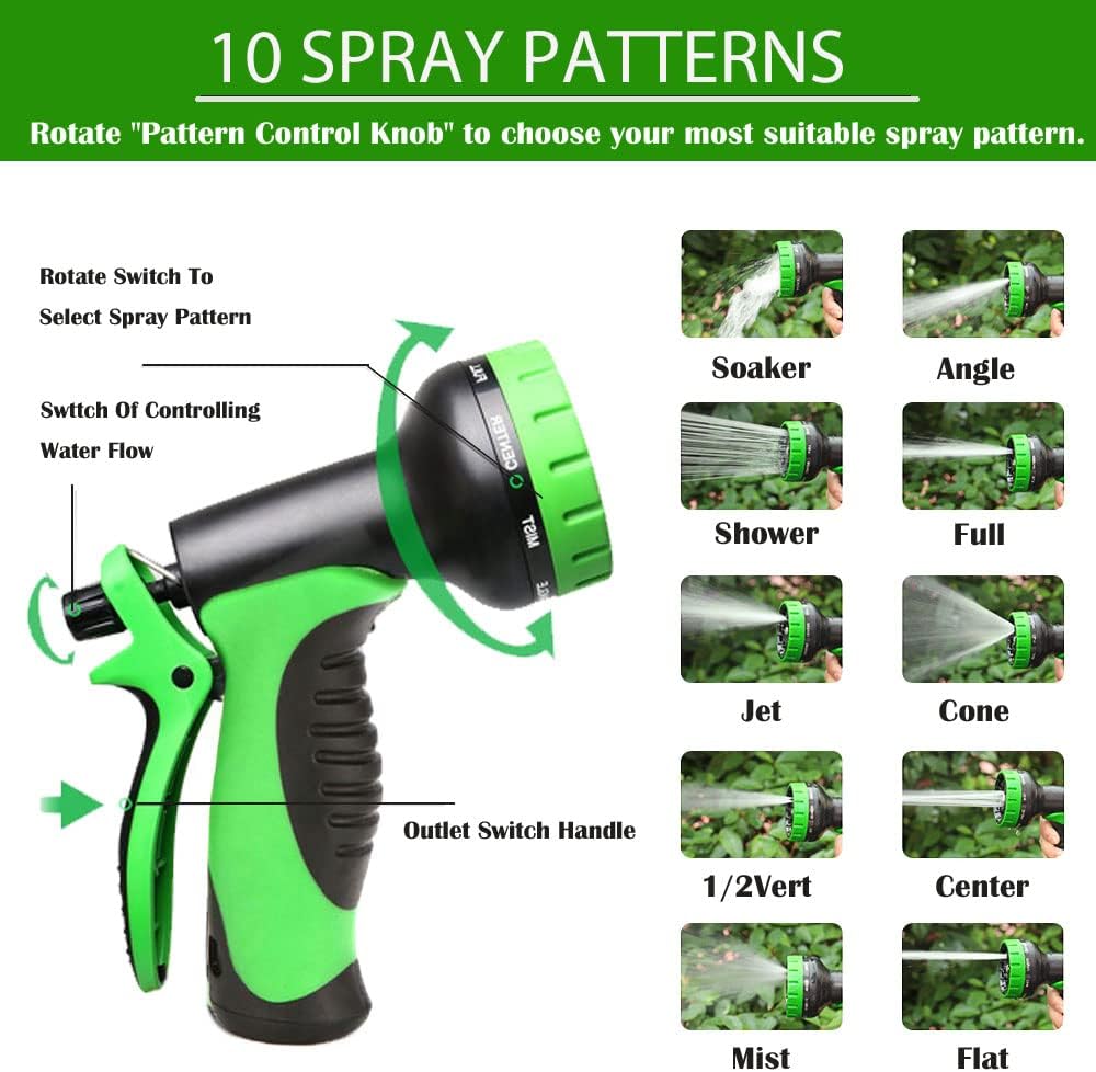 Expandable Garden Hose 75FT Pack of 2 with Spray Nozzle C435